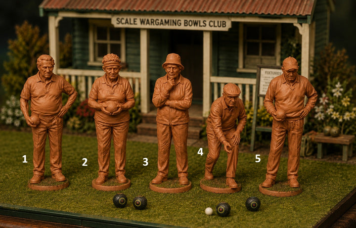 Painted-9352 Grass Lawn Bowls Figures
