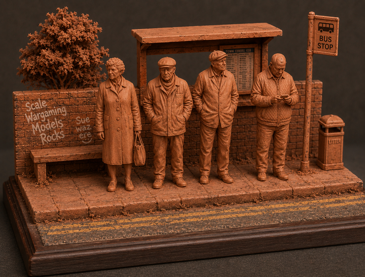 Painted-5013 Pensioners waiting for Bus