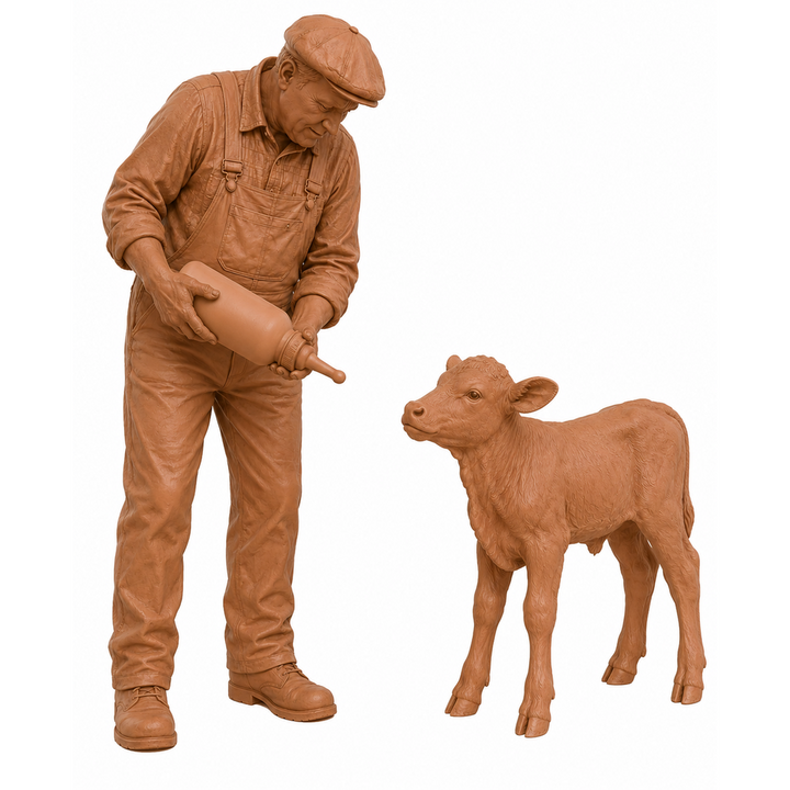 SW9508 Farmer feeding Young Calf