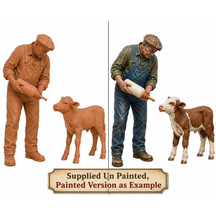 SW9508 Farmer feeding Young Calf