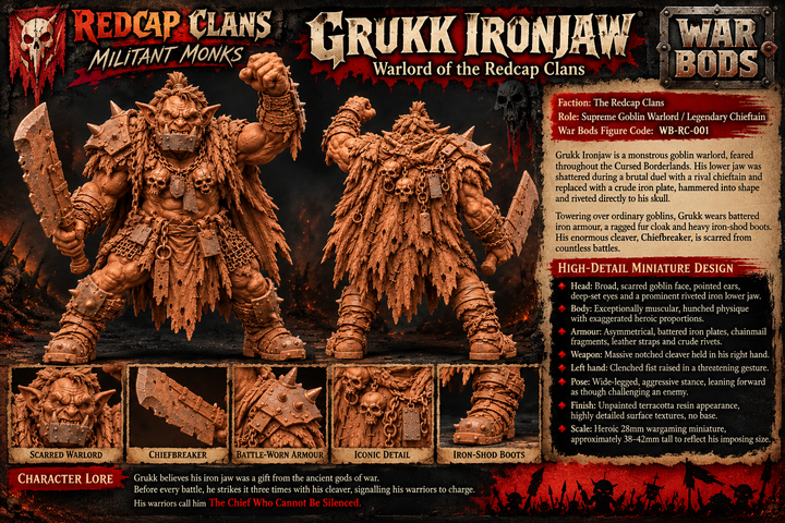 WB-RC-001 - Grukk Ironjaw — Warlord of the Redcap Clans