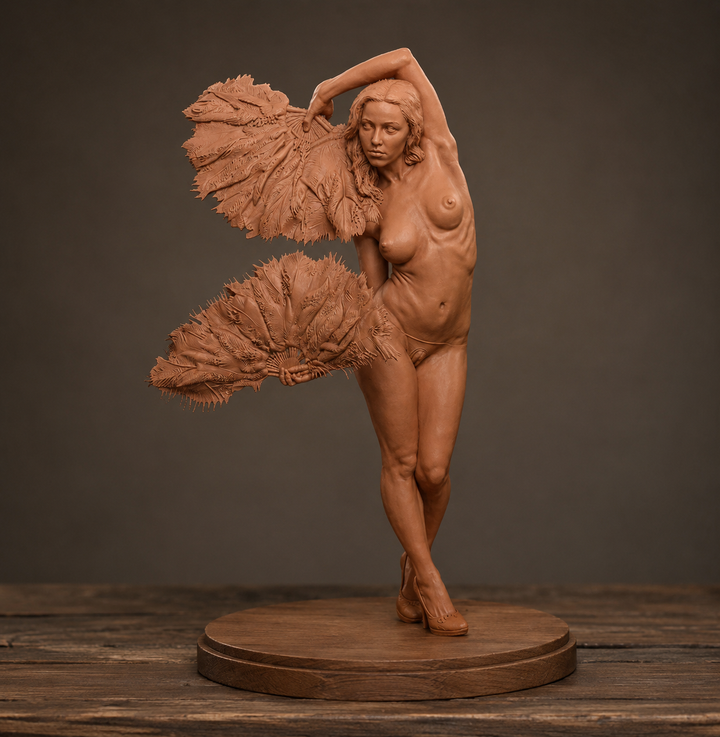 Painted-2204 Nude Burlesque Dancer