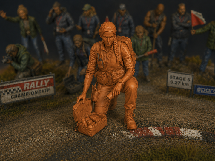 Painted-012 - Trackside Rally Crew - The Medic Marshal (Female)
