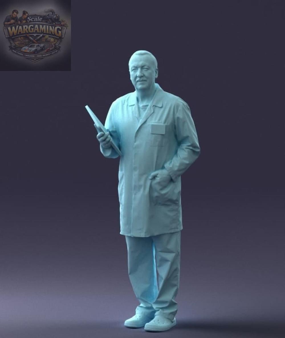 Male Doctor With Clip Board Figure
