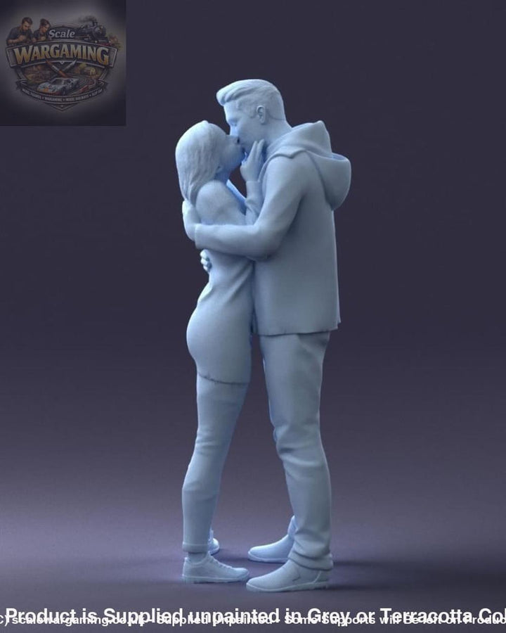 Young Kissing Couple Figure