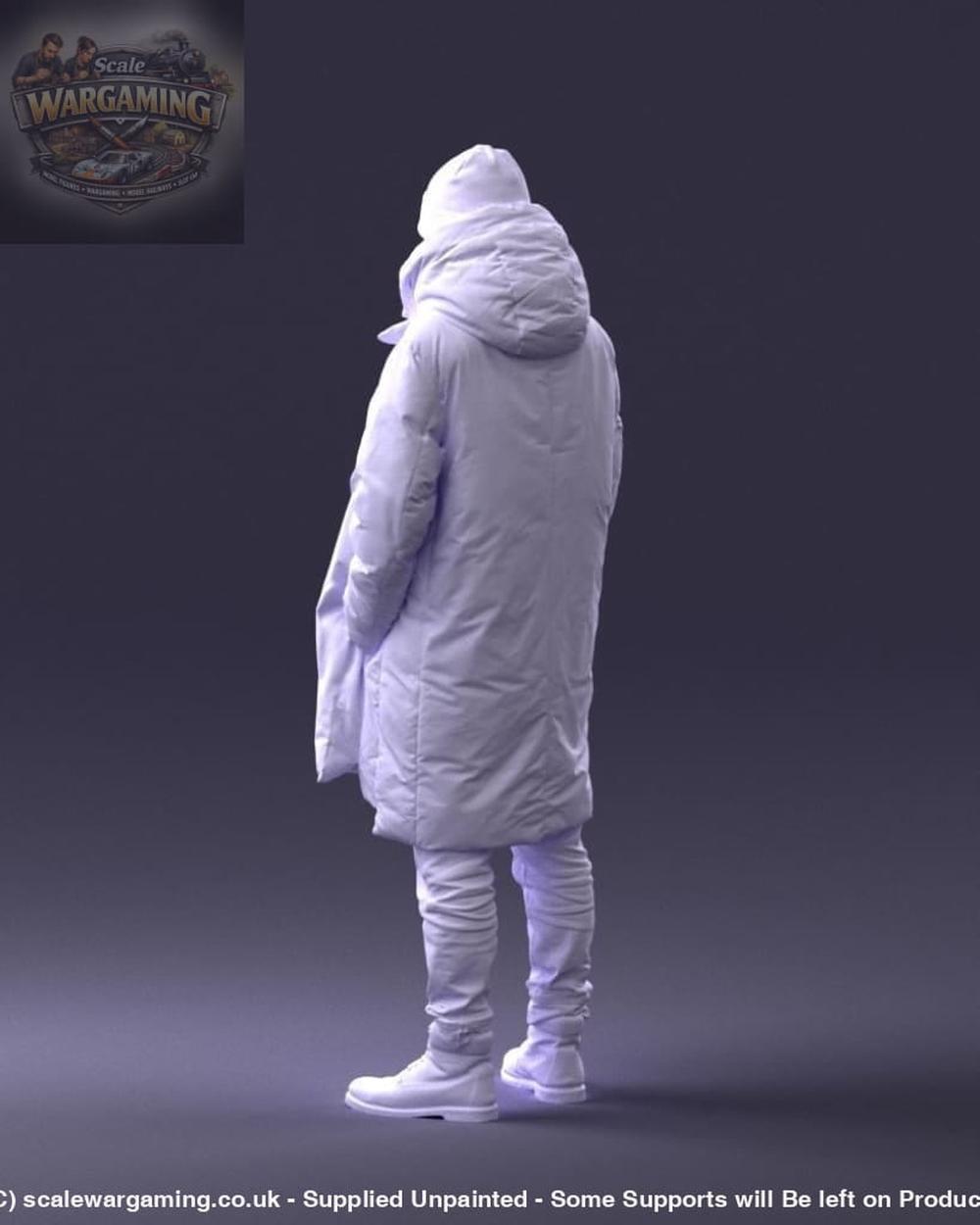 Young Male Wrapped Up Warm In Winter Jacket Figure