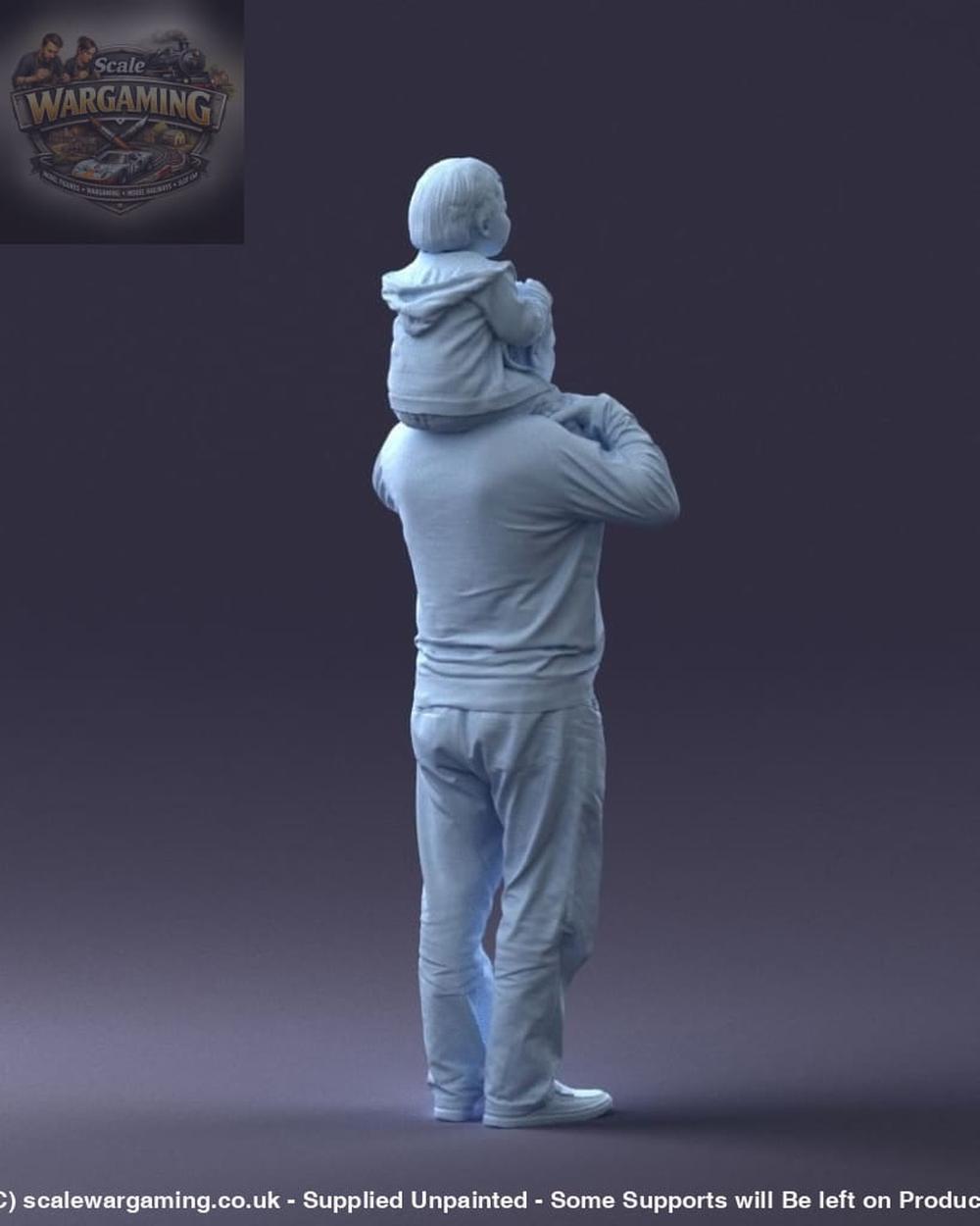 Grandad And Young Child On Shoulders Figure