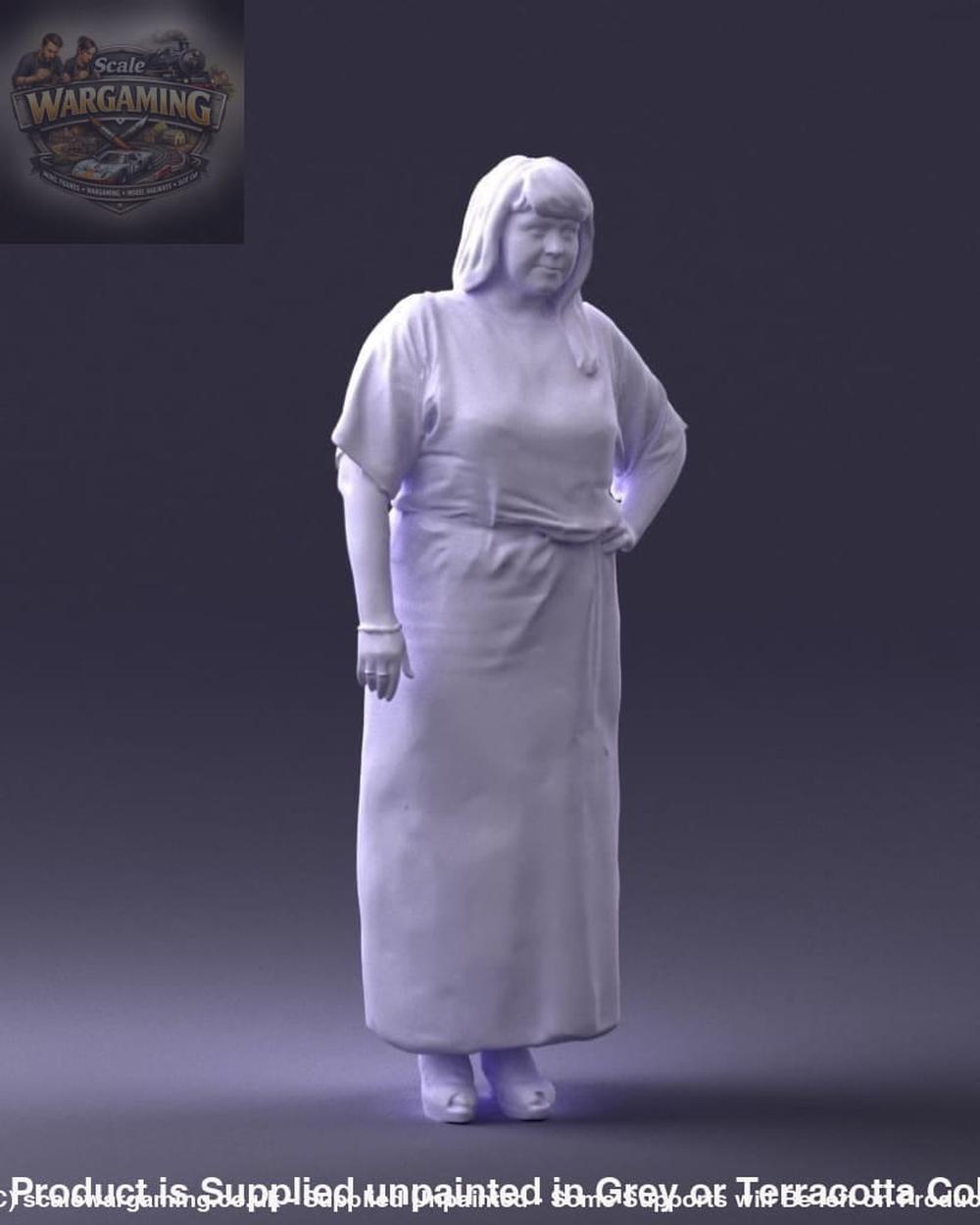 Young Girl In Long Dress Arm On Hip Figure