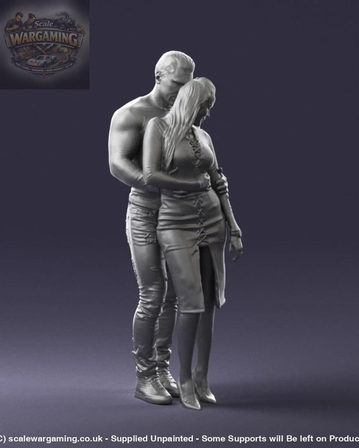 Young Smart Couple Hugging Figure