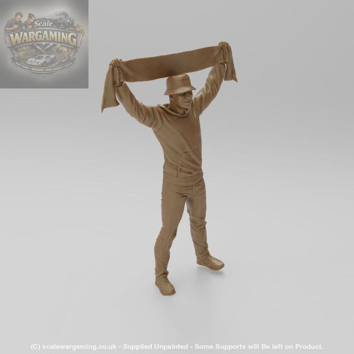 SW038 Sports Fan holding Scarf - Figure