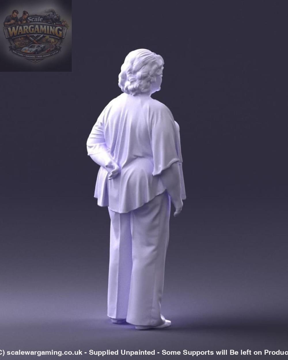 Stern Elderly Lady Arm Behind Back Figure