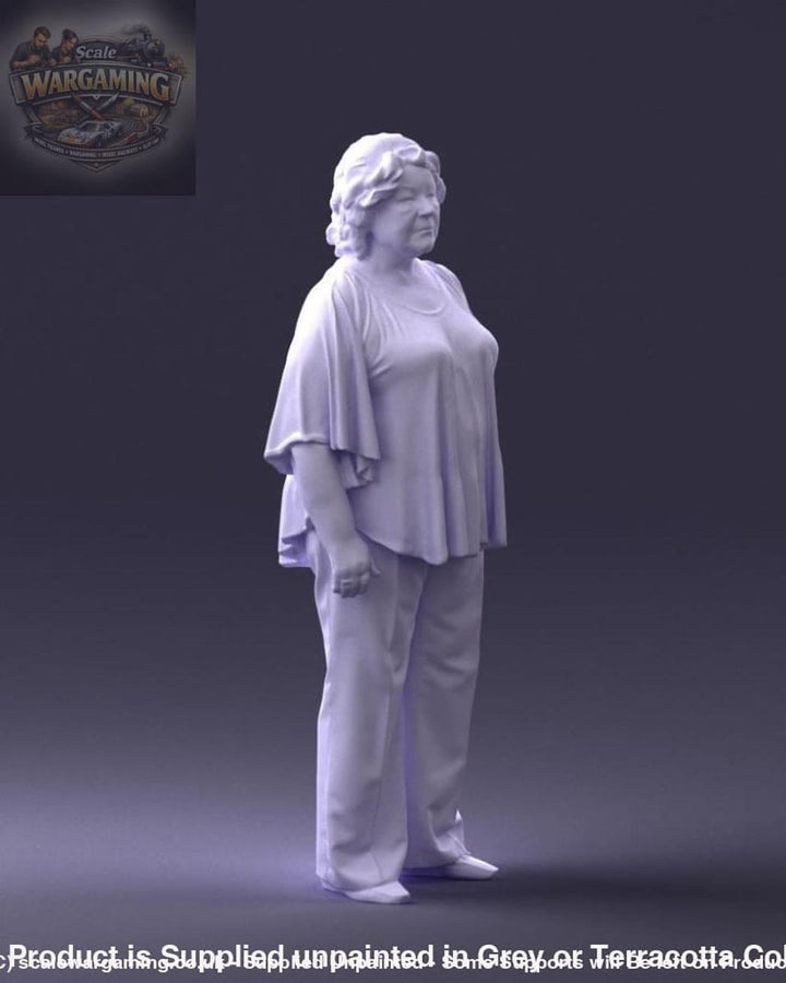 Stern Elderly Lady Arm Behind Back Figure