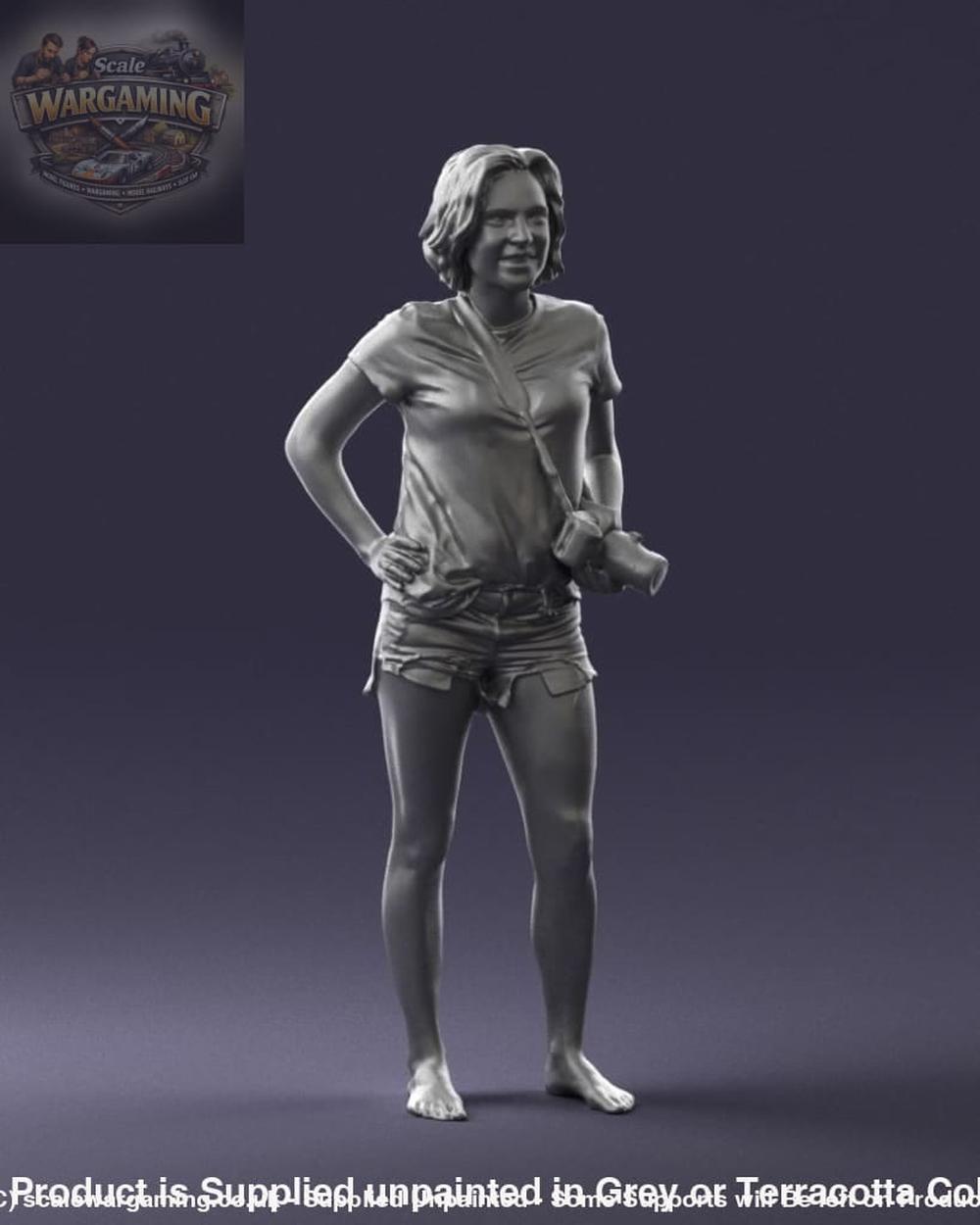 Female In Shorts With Camera Figure