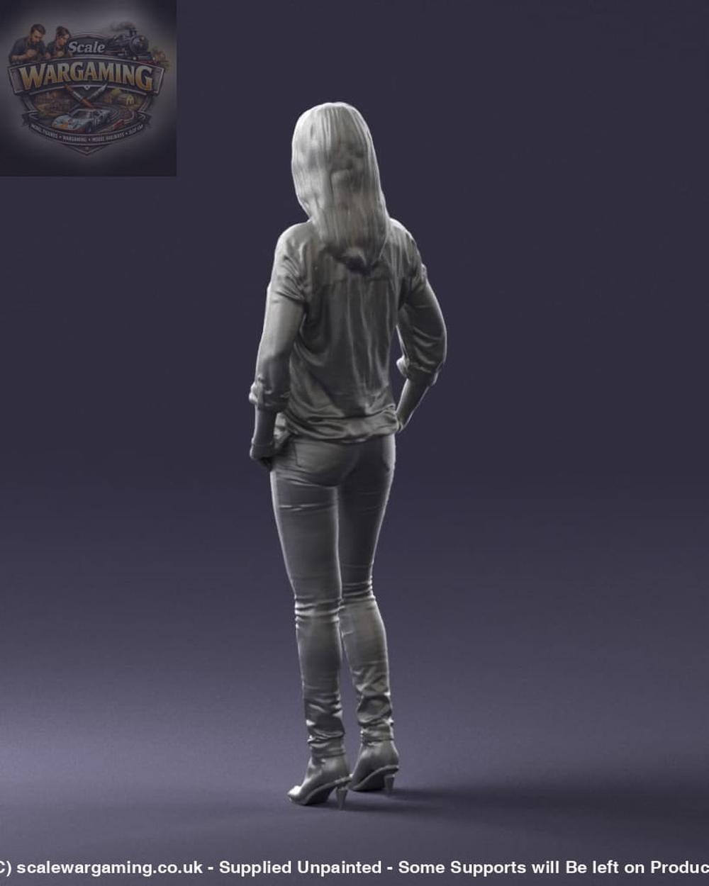 Young Stylish Girl Hands In Pockets Figure