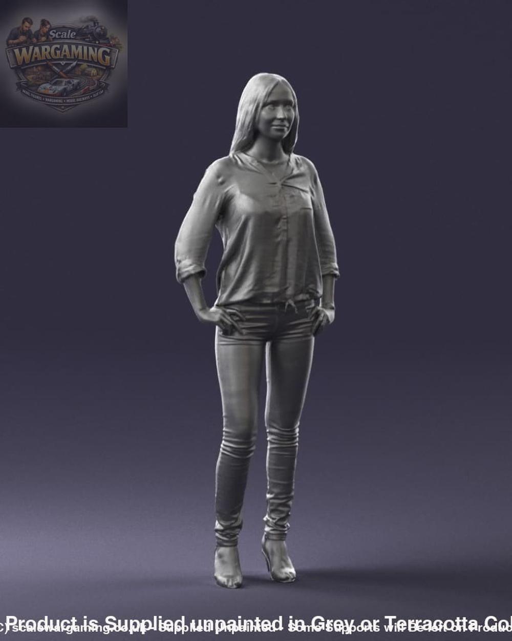 Young Stylish Girl Hands In Pockets Figure