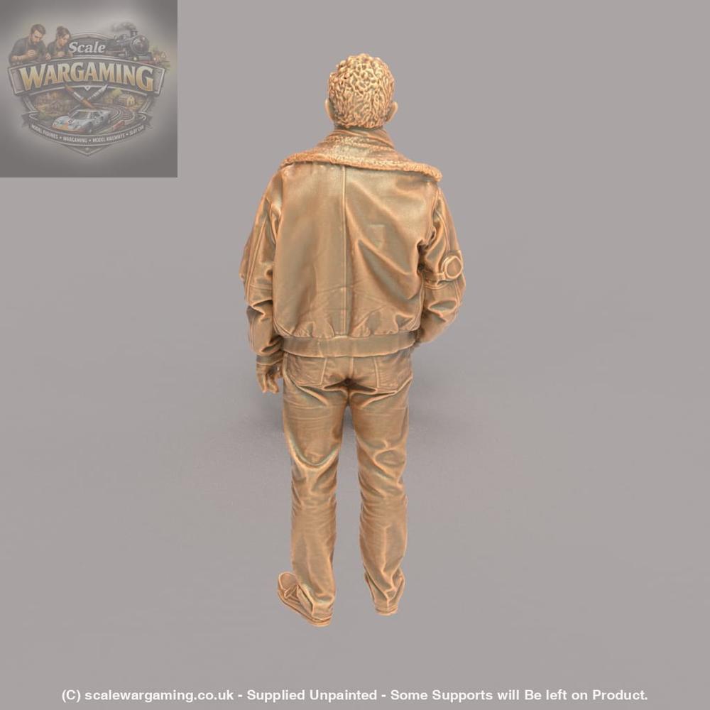 MM107 Older Male in Leather jacket and Scarf Figure
