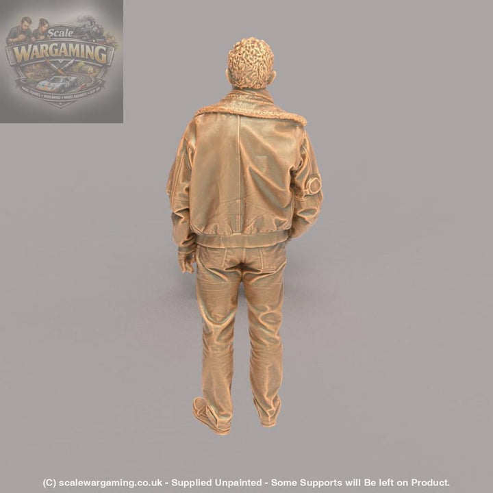 MM107 Older Male in Leather jacket and Scarf Figure