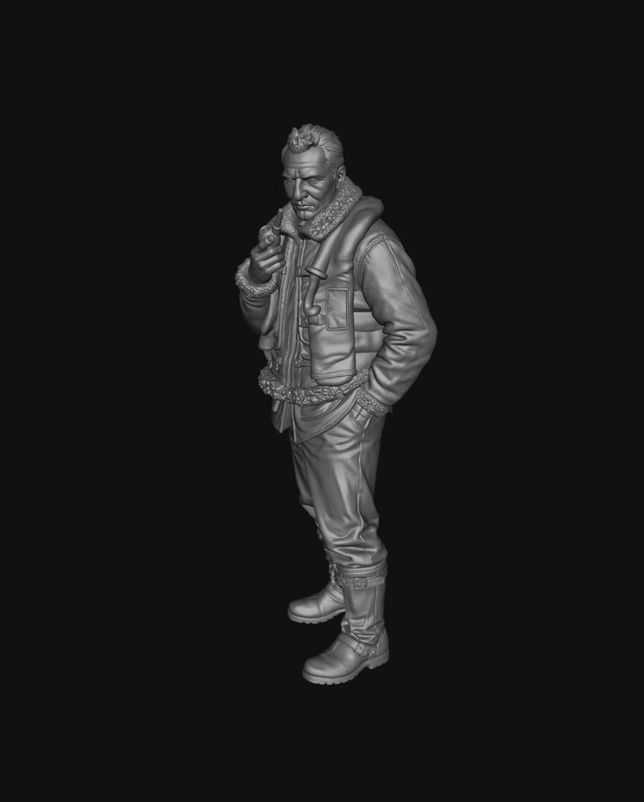 SMF1154 WW2 RAF Pilot Smoking B