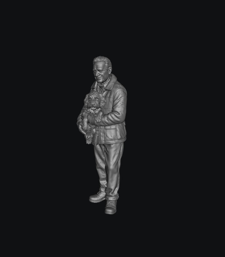SMF1154 WW2 RAF Sergeant Aircrew Holding Dog B
