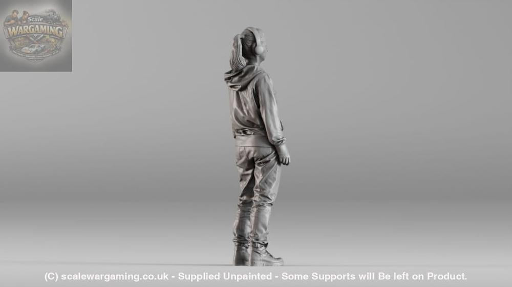 SW1348 Female Teenager wearing Headphones and Hoodie - Figure