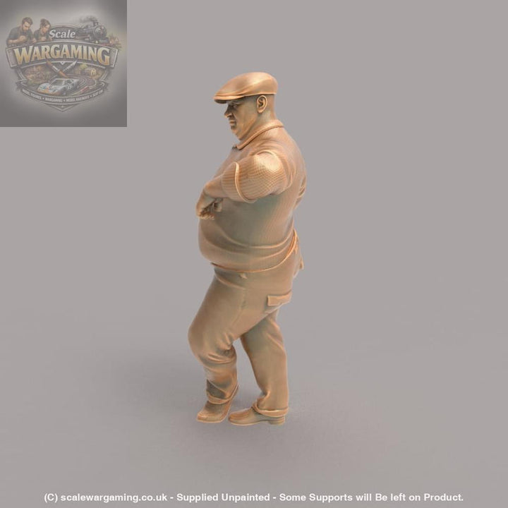 MM239 Large Male Wearing Flat Cap leaning Figure