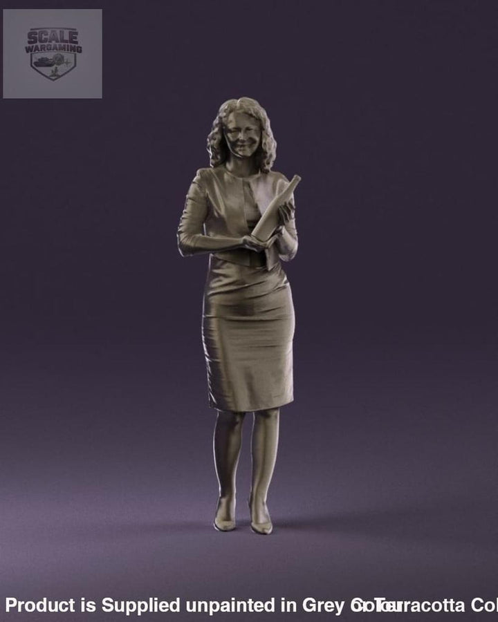 Girl With Wine Bottle In Dress Figure