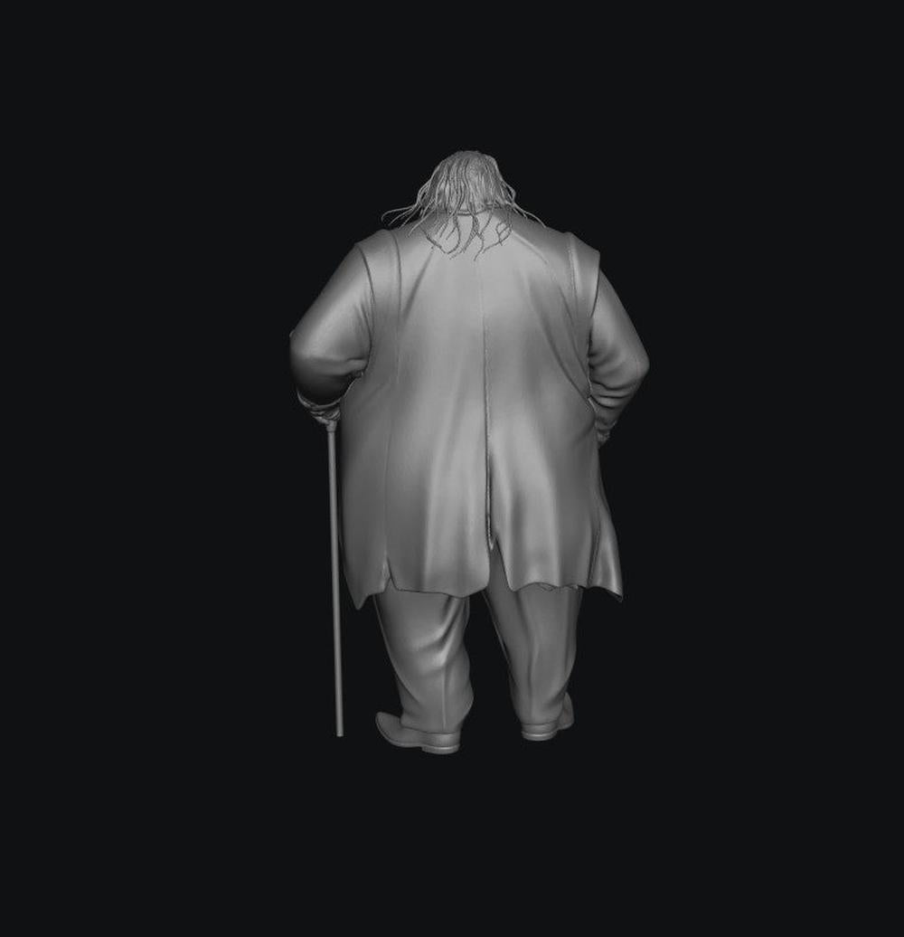 SMF3076 Portly Older gentleman with Cane