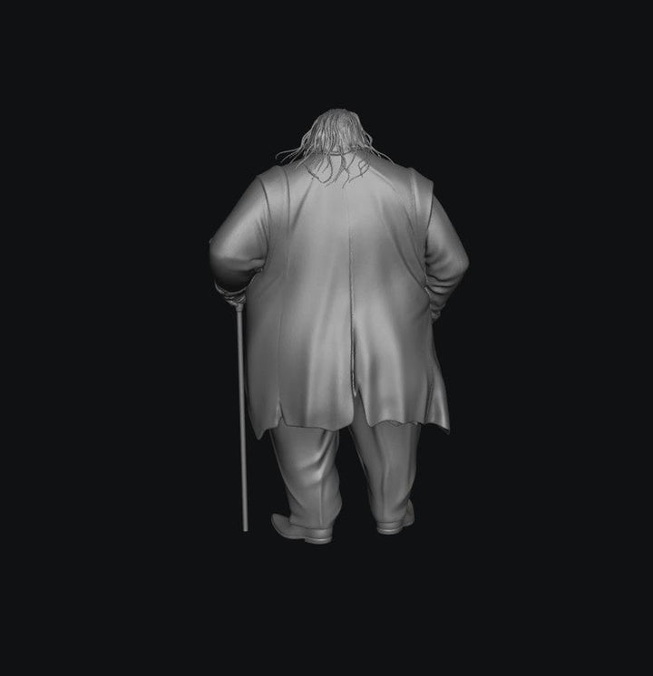 SMF3076 Portly Older gentleman with Cane