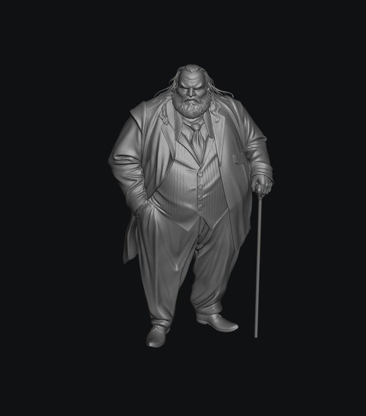 SMF3076 Portly Older gentleman with Cane