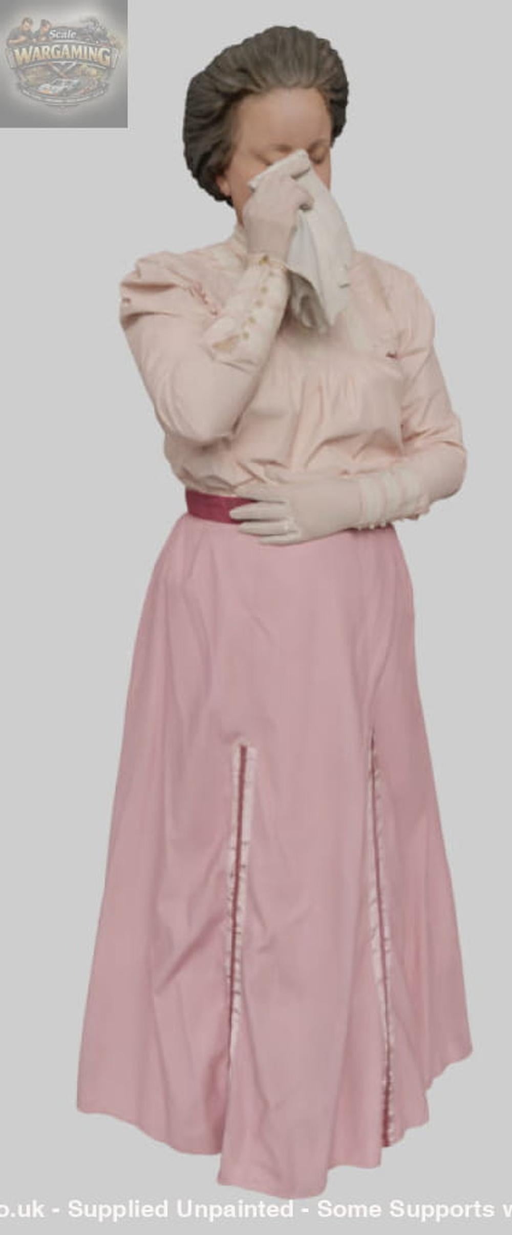 132s-0108 Victorian Lady blowing nose or crying Figure