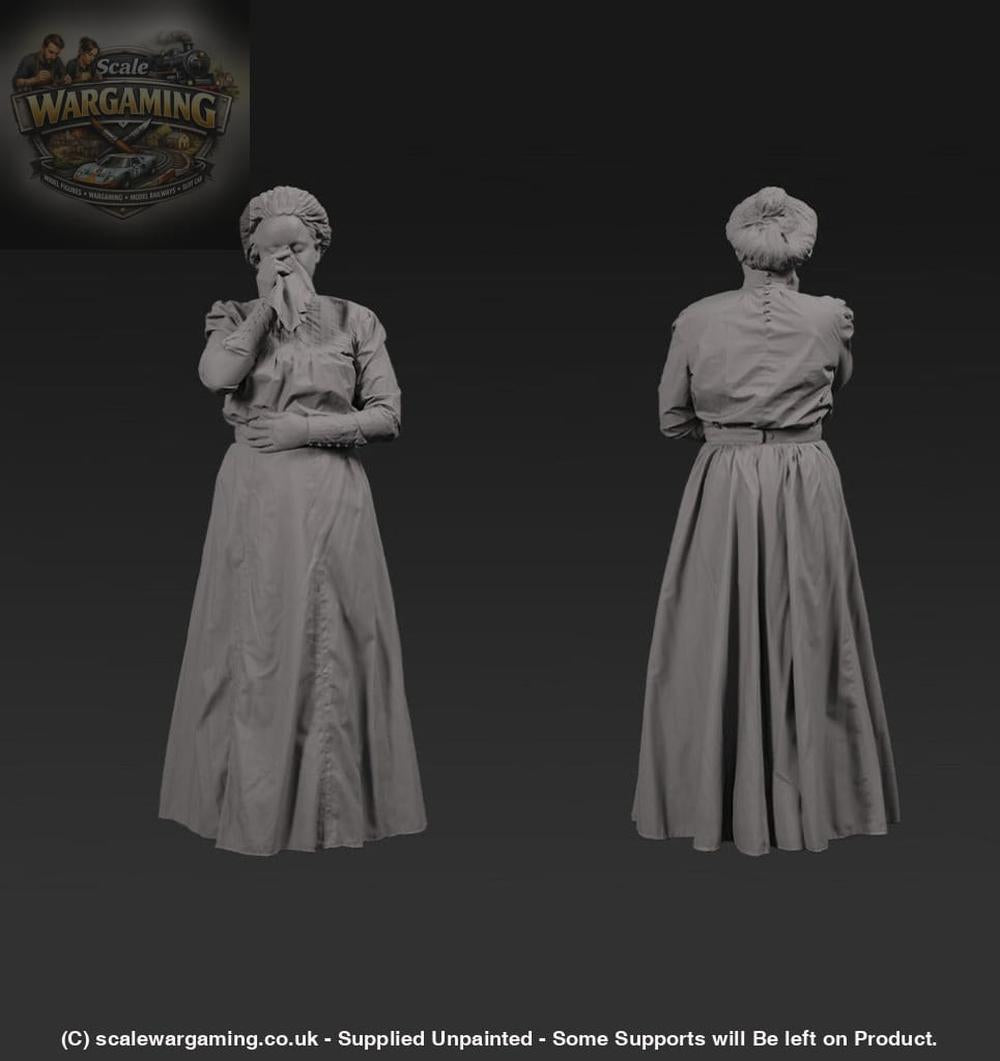 132s-0108 Victorian Lady blowing nose or crying Figure