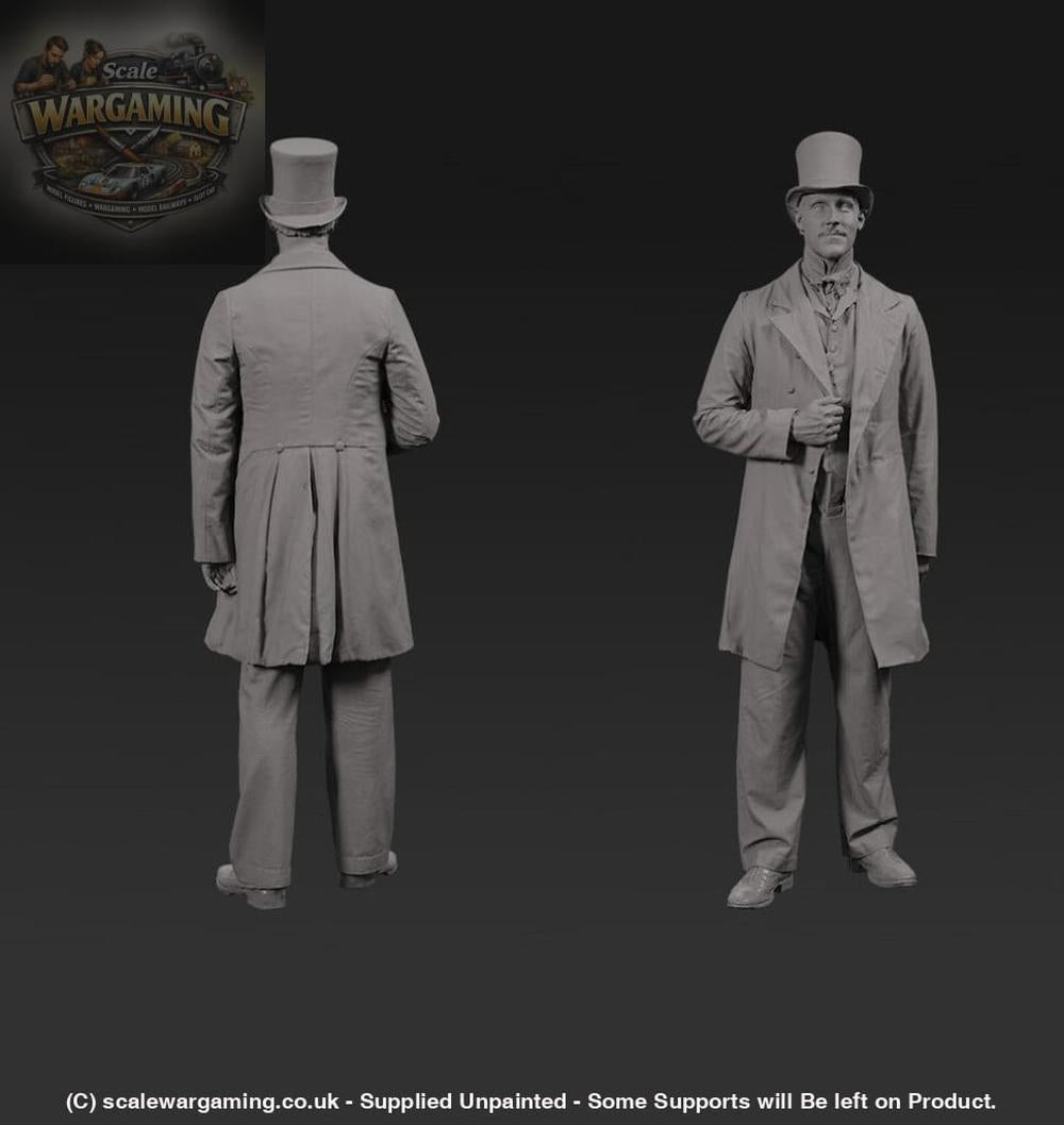 132s-0109 Male in Suit and top hat Figure