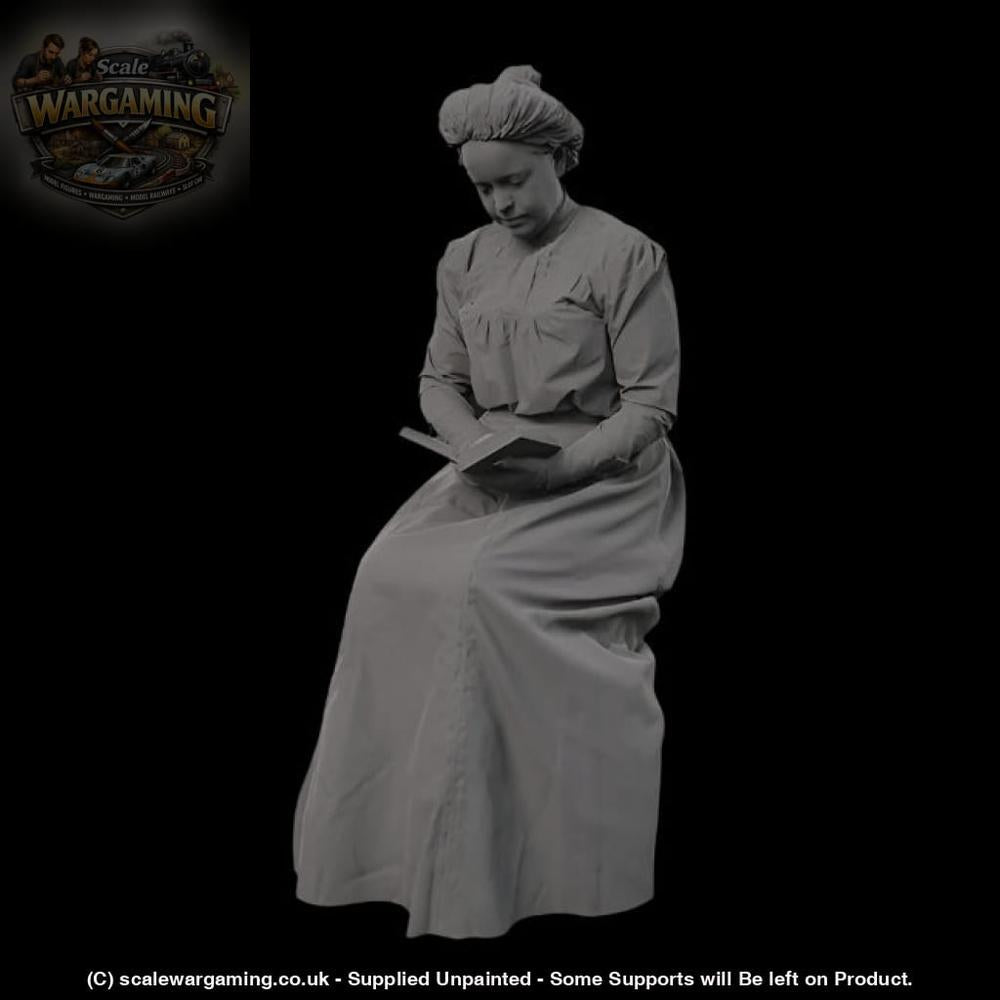 132s-0128 Victorian/Edwardian Lady Reading Book Figure