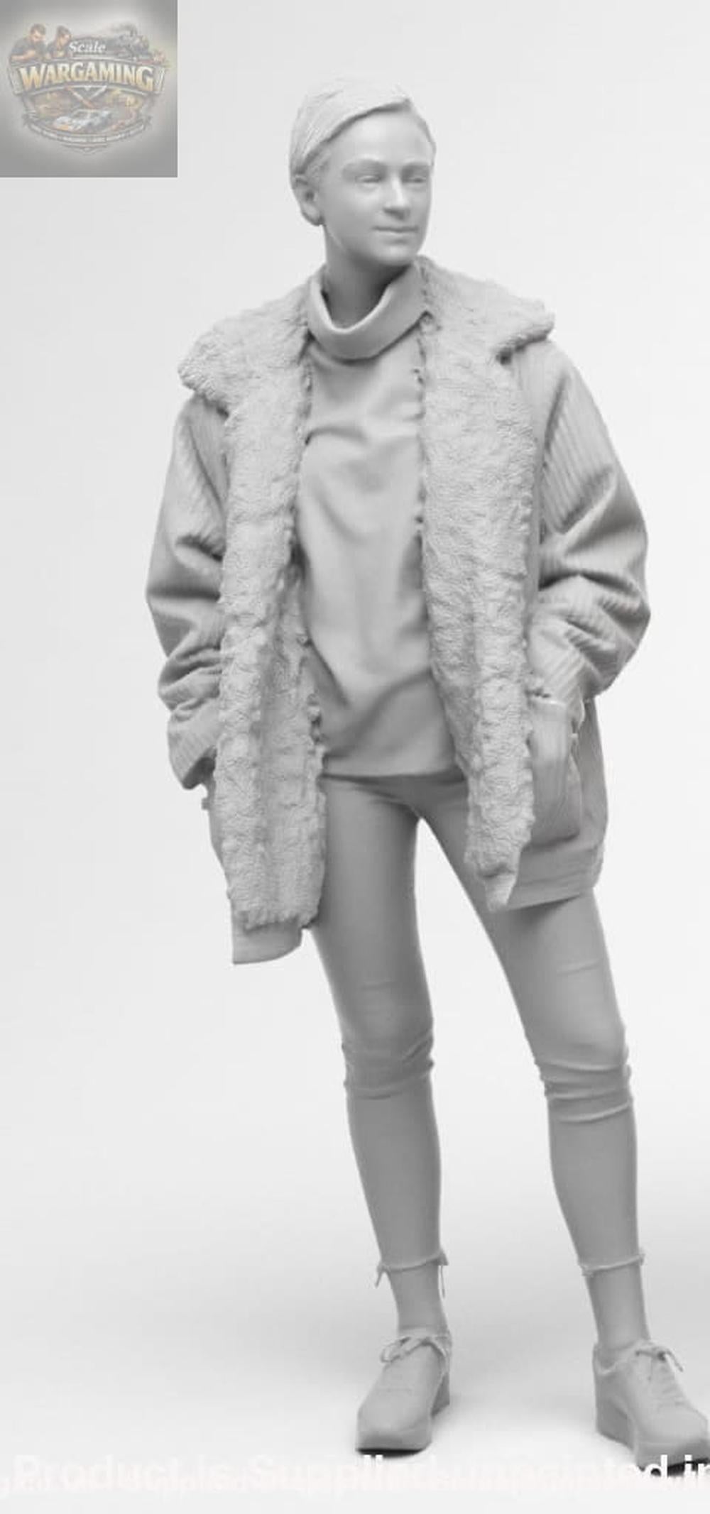 Trendy Girl In Winter Coat Figure
