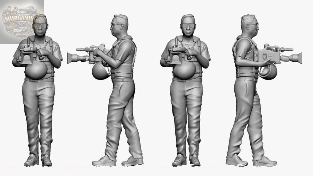 War Camera Man In Body Armor Figure