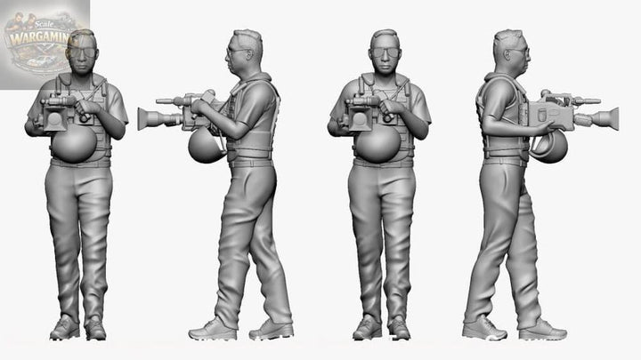 War Camera Man In Body Armor Figure