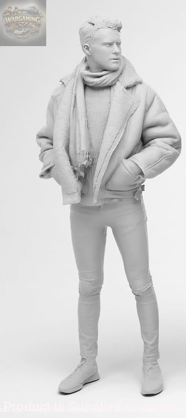Young Smart Male Teenager In Winter Coat Figure