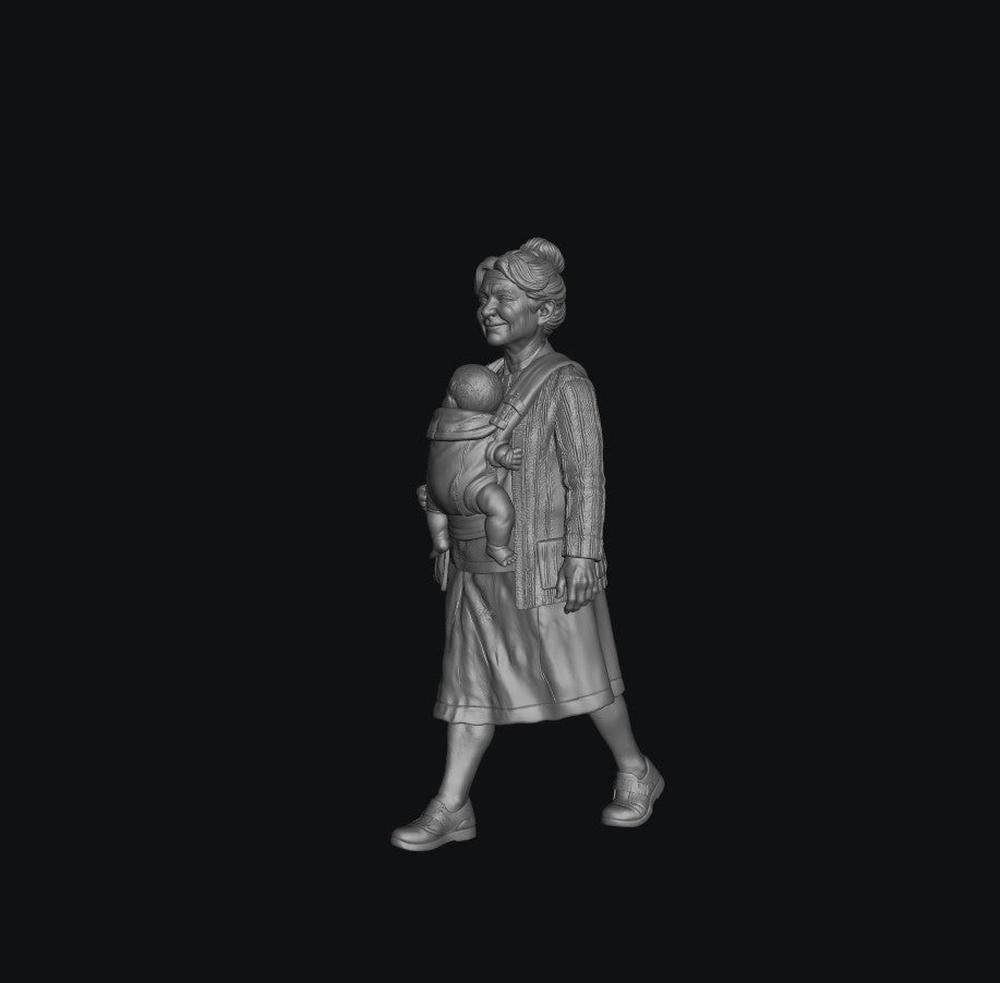 SMF8300 Grandma Carrying Baby in Harness 1