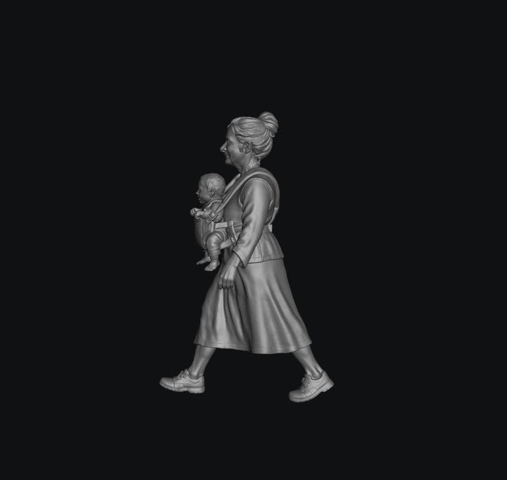 SMF8300 Grandma Carrying Baby in Harness 2