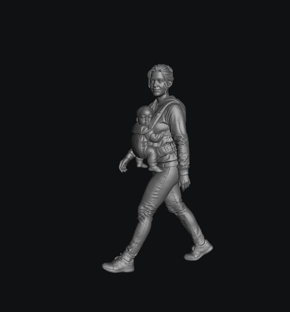 SMF8300 Mum Carrying Baby in Harness
