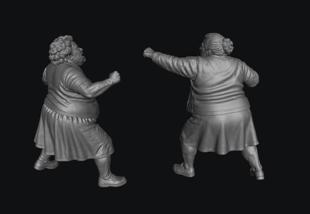 SMF8336 2 Female Pensioners Fighting