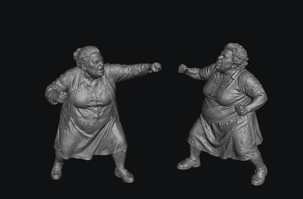 SMF8336 2 Female Pensioners Fighting