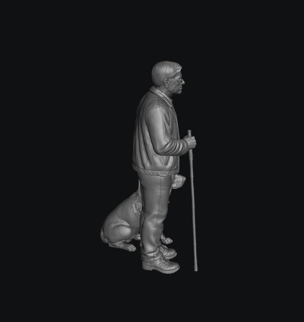 SMF9347 Blind Man and Guide Dog