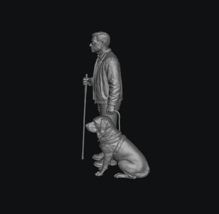 SMF9347 Blind Man and Guide Dog