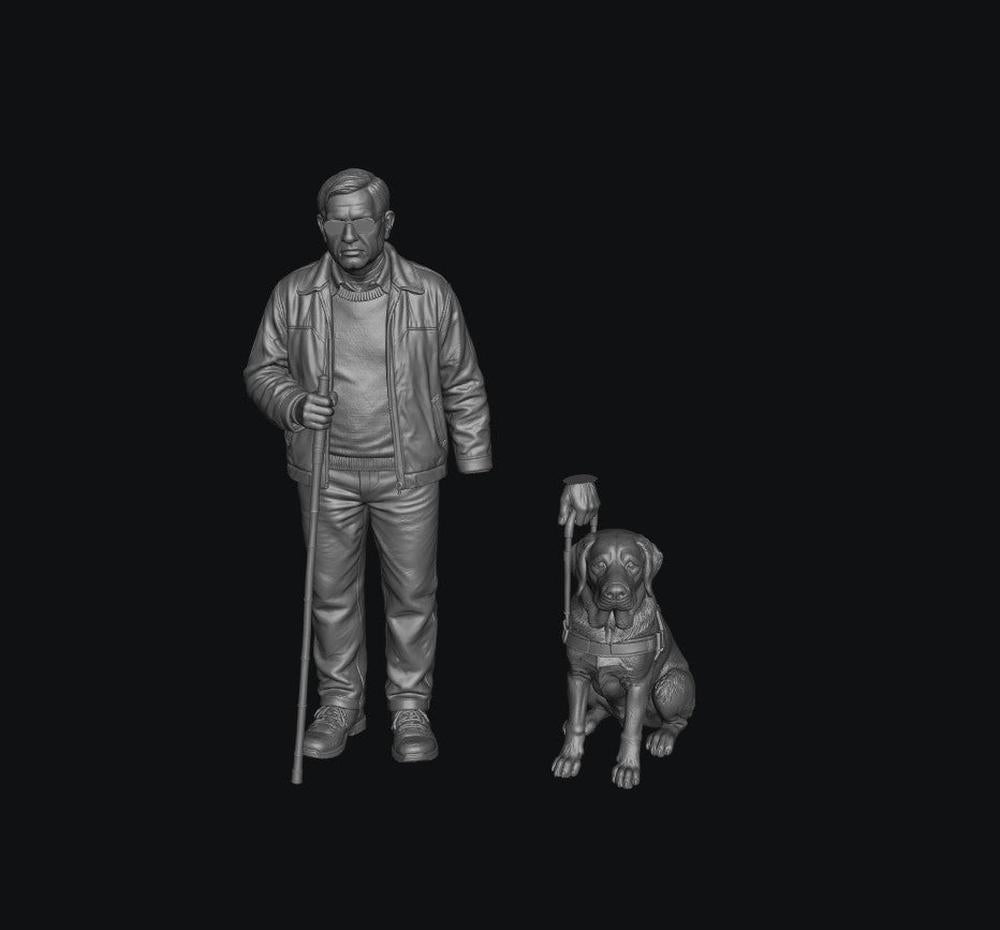 SMF9347 Blind Man and Guide Dog