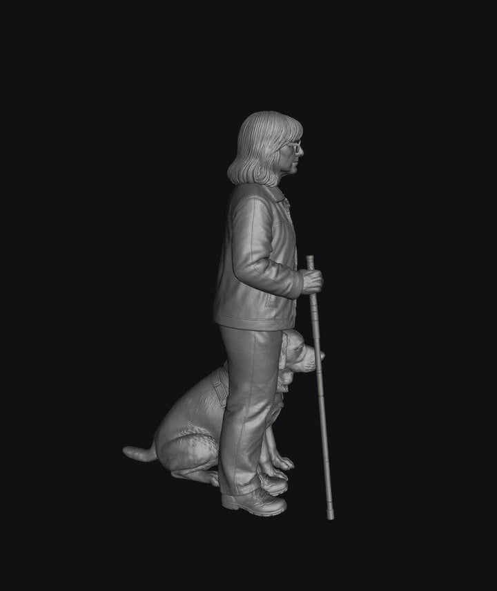 SMF9355 Blind Women and Guide Dog