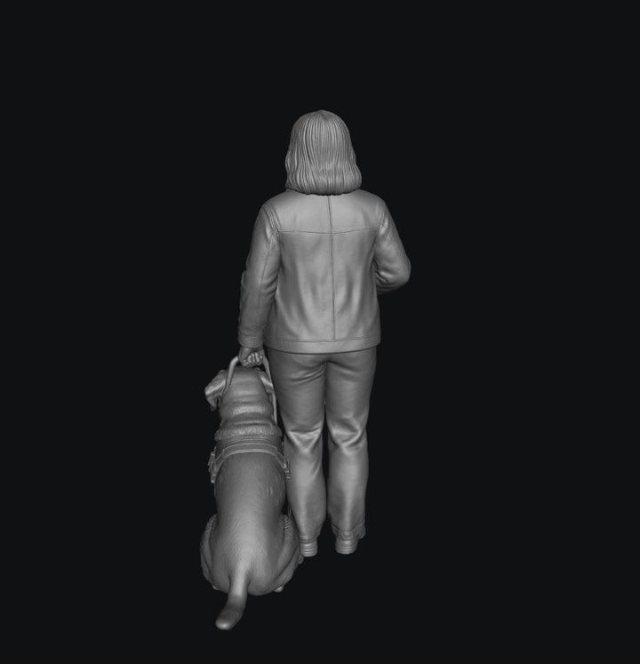 SMF9355 Blind Women and Guide Dog