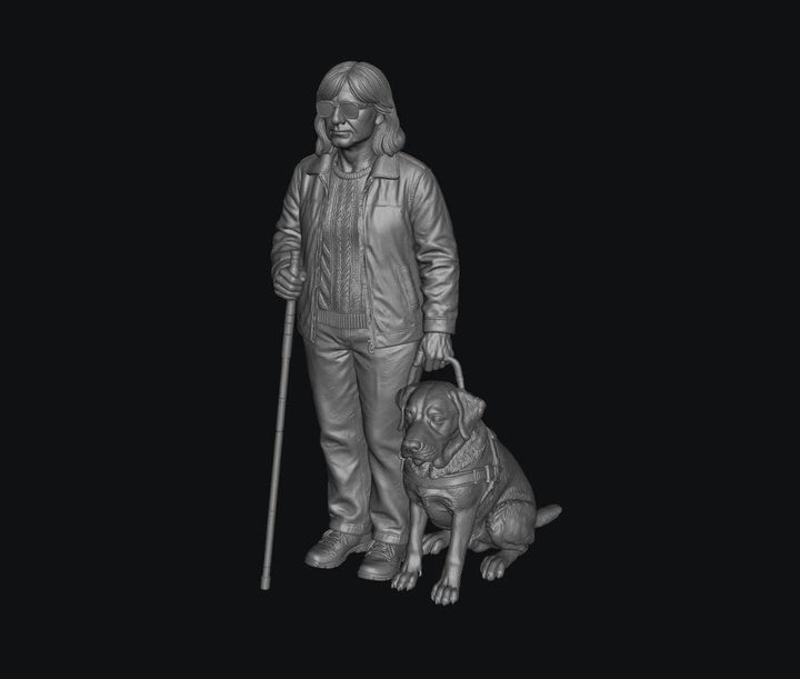 SMF9355 Blind Women and Guide Dog