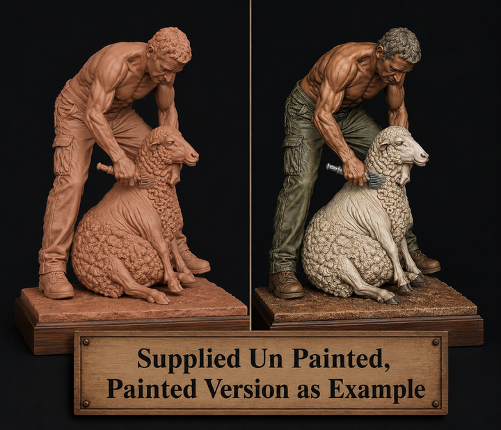 SW9503 Male Farmer Topless Sheering Sheep