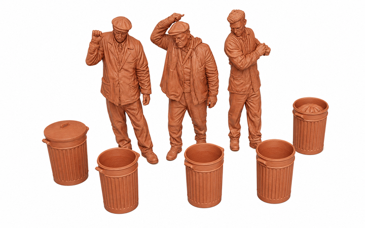 SW9527 1940 - 1970 Bin Men x 3